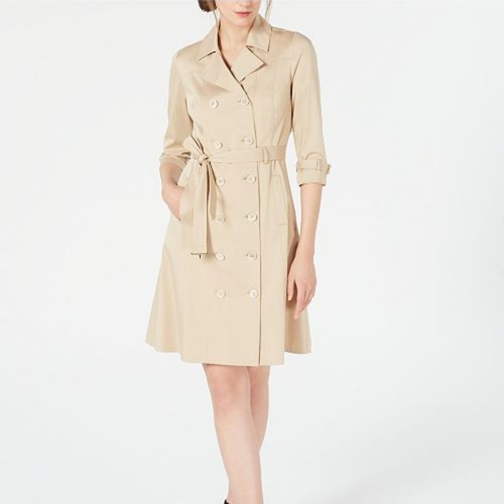 Elie Tahari Ari Belted Trench Dress
